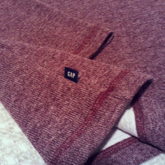 GAP Burgundy Quarter-Zip Pullover XS • Quiet Luxury Normcore Cabincore Layer - Picture 5 of 7
